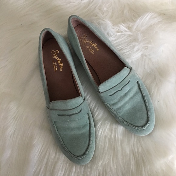 Seychelles Blue Suede Penny Loafers NWOT - Picture 2 of 7